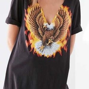 Truly Madly Deeply Eagle Cut Out Moto Tee Sz L